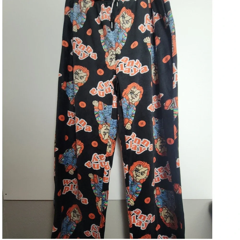 Chucky Childs Play Wanna Play Horror Movie Pajama Pants Mens XL Fleece Lounge